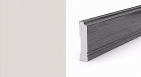 Плинтус фигурный 2070х80х16мм для дверей Profil Doors из экологического шпона серия U, Дарк Вайт